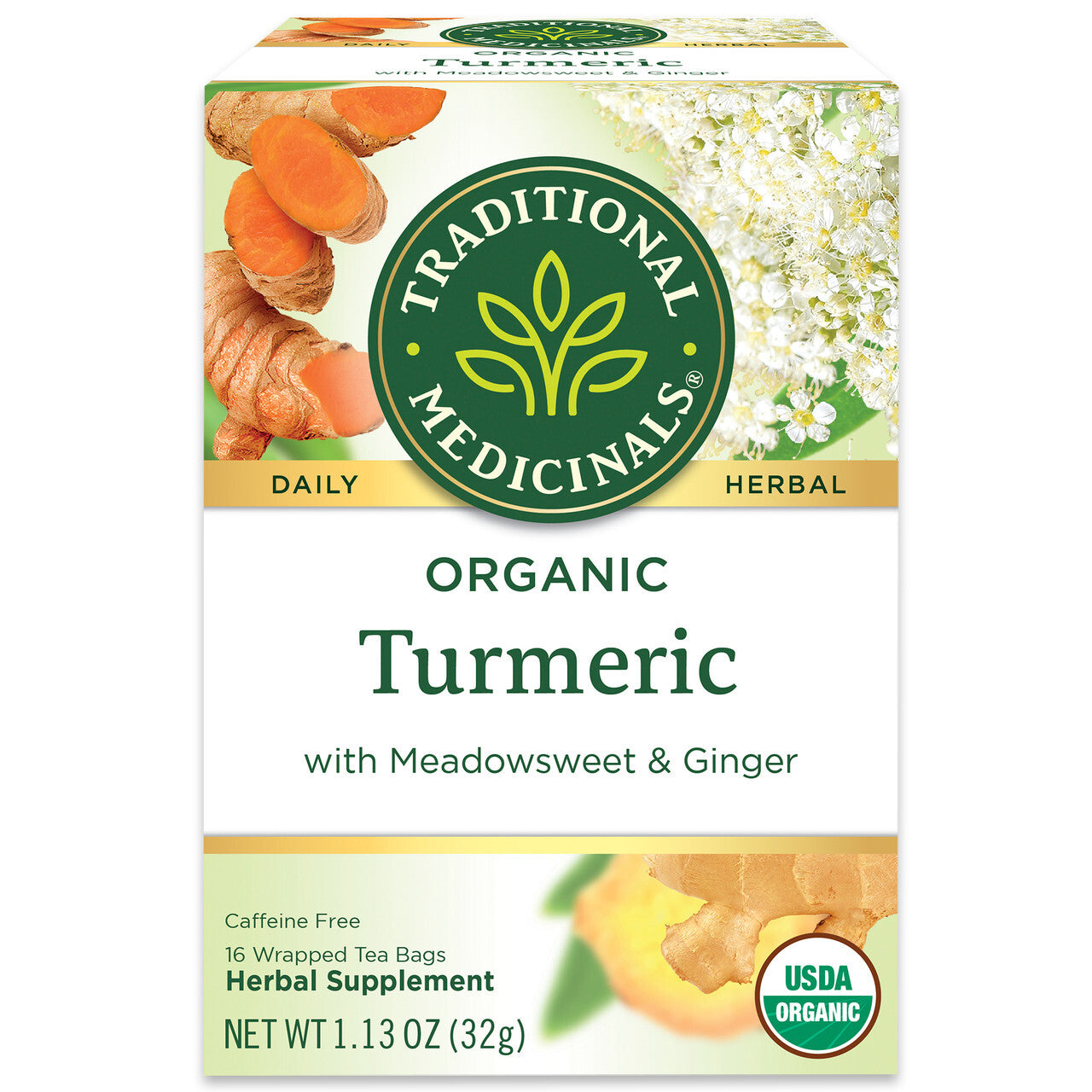 Traditional Medicinals Turmeric with Meadowsweet & Ginger Tea (6 boxesx16 Bags)