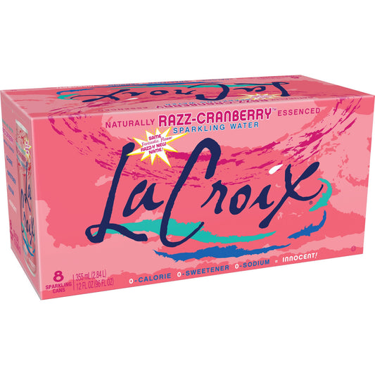 La Croix Razz Cranberry sparkling water (3 cases x 8 per pack )