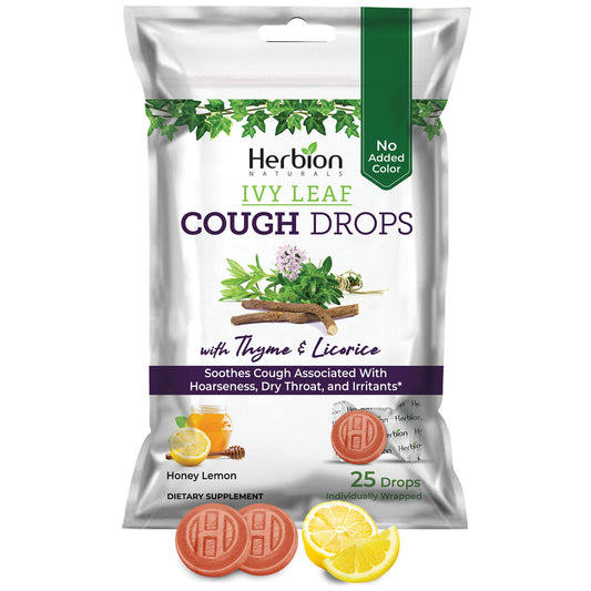 Hernion Ivy Leaf Cough Drops Honey Lemon Flavor (5 bags x 25 ct)