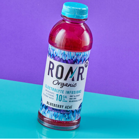 Roar Organic Brand Blueberry Acai Electrolyte Drink( 12 bottles x 18 oz   )