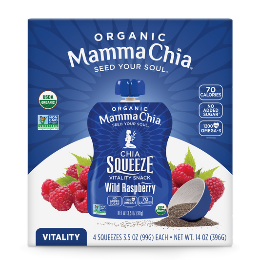 Mamma Chia Organic Wild Raspberry ( 6 pouches x 3.5 oz   )