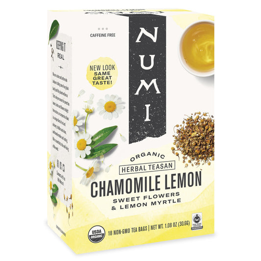 Numi Tea Chamomile Lemon Herbal Tea (6 boxes x 18 Bags)