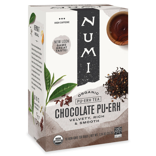 Numi Tea Chocolate Puerh Tea (6 boxes x 16 Bags)