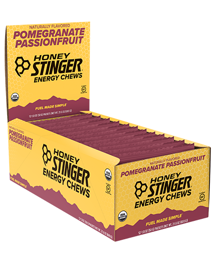 Honey Stinger Organic Pomegranate Passionfruit Chews  (12 boxes - 16 count)