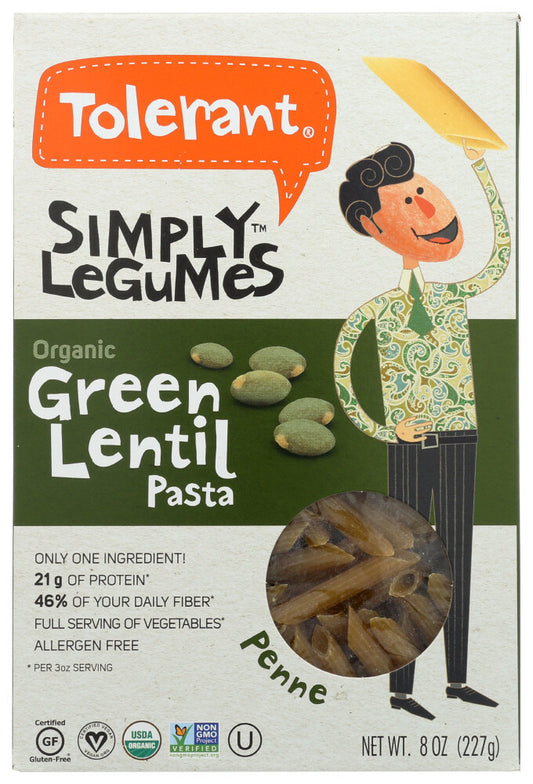 Tolerant Organic Green Lentil Penne (6x8 OZ)