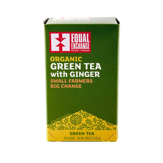 Organic Equal Exhange Brand Green Tea w/ Ginger ( 6 boxes x 20 bag  )