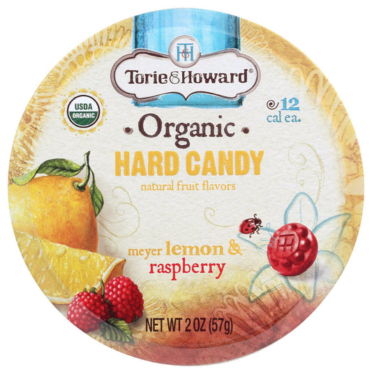 Torie and Howard Organic Hard Candy Lemon and Raspberry (8x2 OZ)