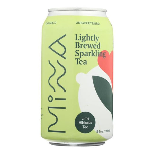 Organic Minna Sparkling Lime and Hibiscus Tea (12 cans x 12 oz)