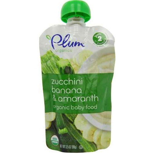 Plum Organics Zucchini Banana & Amaranth Yoghurt (6 pouches x 3.5 Oz)