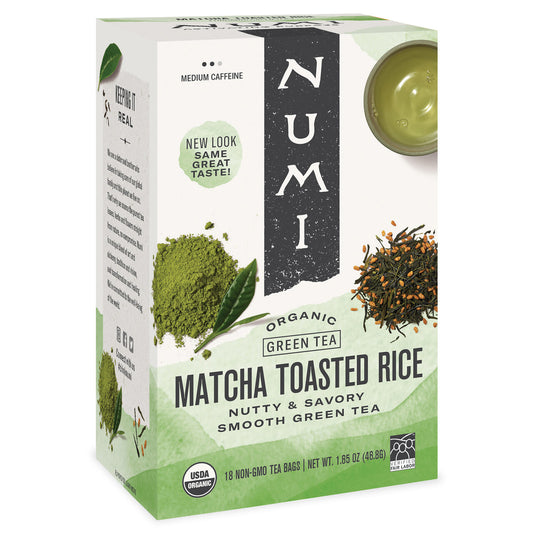Numi Tea Toasted Rice Green Tea (6 boxes x16 Bags)