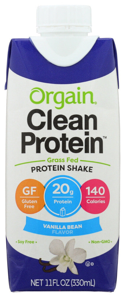 Orgain Clean Protein Grass Fed Whey Vanilla (12 Bottles x 11 oz)
