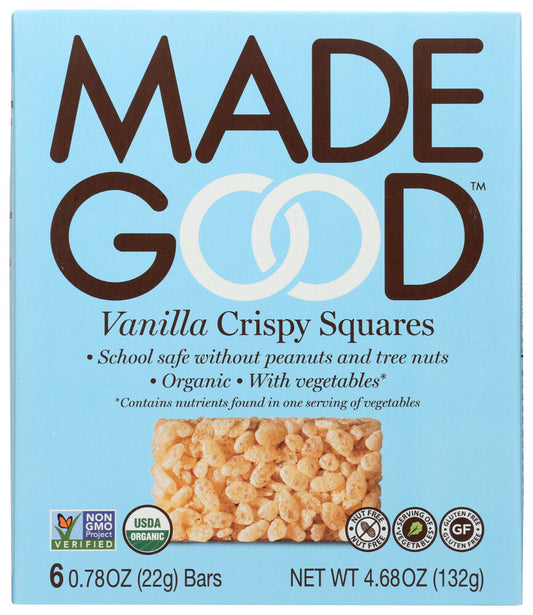 Organic Made Good Brand Vanilla Crispy Squares (6 boxes x 4.68 oz)