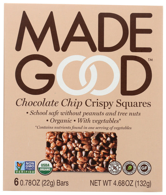Organic Made Good Brand Chocolate Crispy Squares (6 boxes x 4.68 oz   )