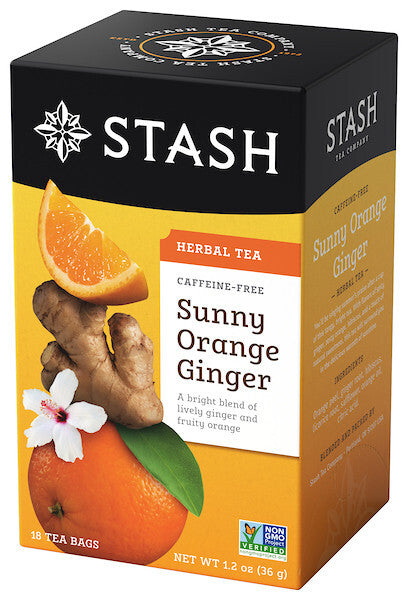 Stash Herbal Tea Sunny Orange and Ginger (6 boxes x 18 bags )