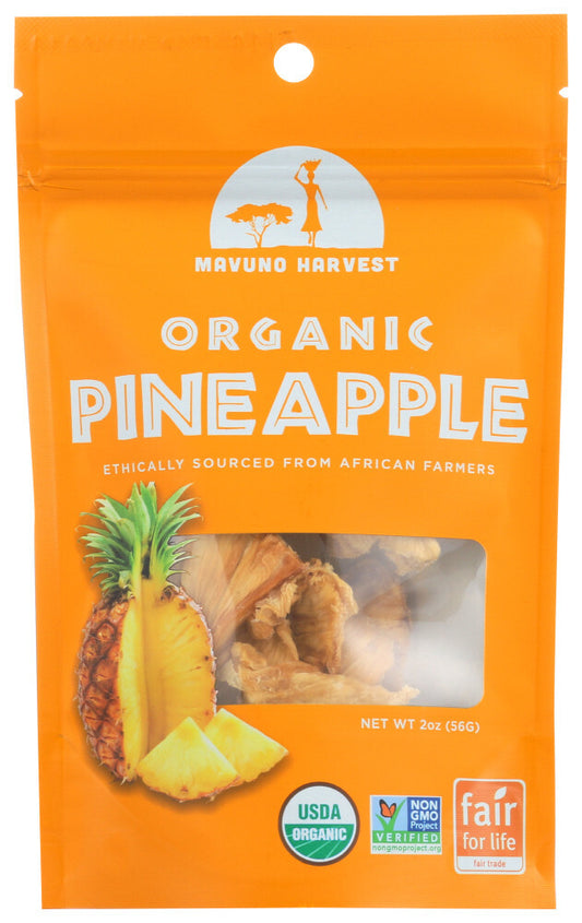 Mavuno Harvest Organic Dried Pineapple (6 Bags x2 OZ)