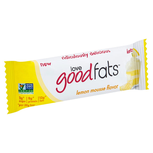 Love Good Fats Brand Lemon Mousse Flavor Bar (12 bars x 1.38 oz)