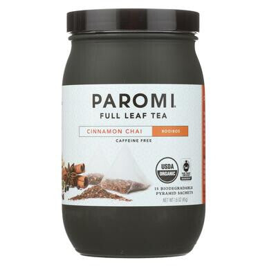 Organic Paromi cinnamon chai tea ( 6 jars x 15 sachets per  )