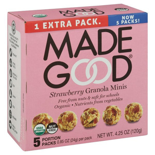 Organic Made Good Brand Strawberry Granola Minis (6 x 5 pack)