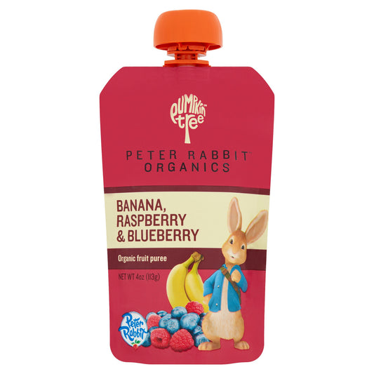 Peter Rabbit Organics Raspberry/Blueberry/Banana 10 pouches X 4.4 OZ)