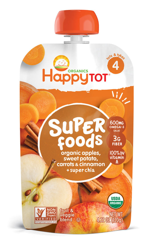 Happy Baby Sweet Potato, Carrot, Apple Baby Stage 4 Food (16x4.22 Oz)