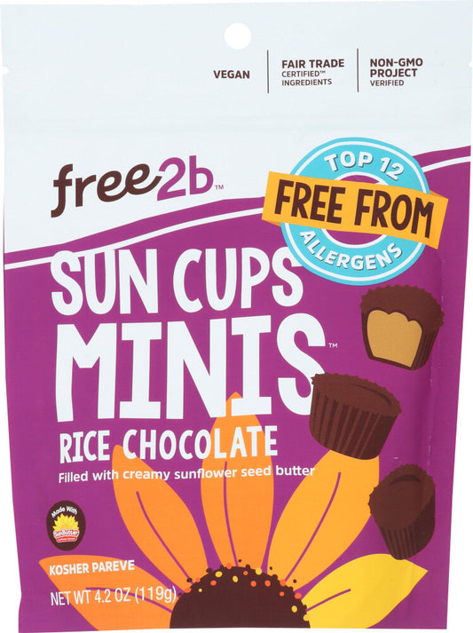 Free2B Brand Sun Cups Minis Rice Chocolate Treats (6 packs x 4.2 oz)