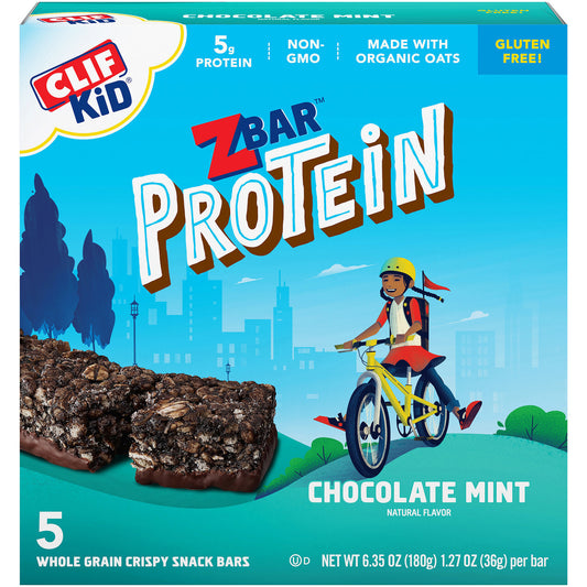 Clif Kid ZBar Protein Chocolate Mint  (5 Bars per pack)