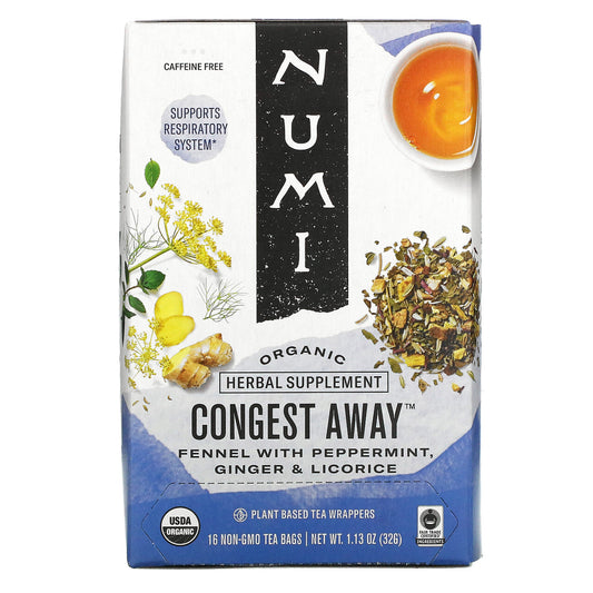 Numi Brand Organic Congestion Tea( 6 boxes x 16 bag  )
