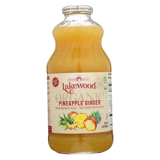 Organic Lakewood Pineapple Ginger Juice ( 6 bottles x 32 oz)