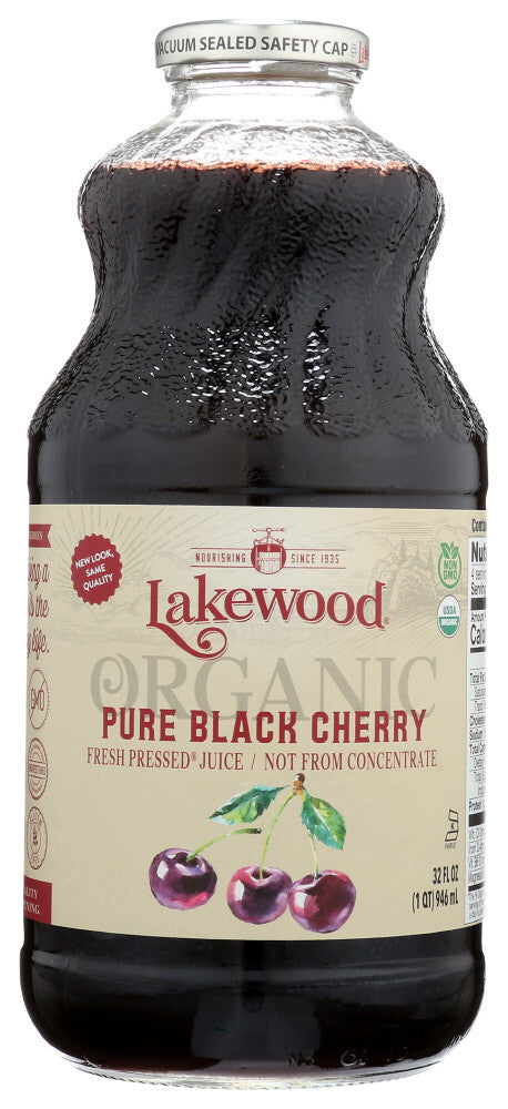 Organic Lakewood Pure Black Cherry Juice (6 bottles x 32 oz)