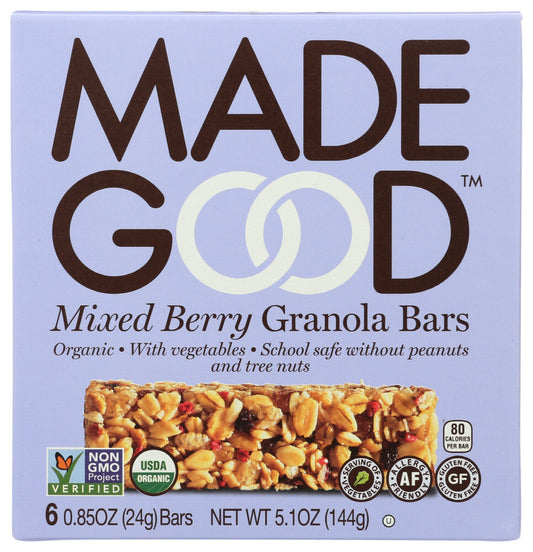 Organic Made Good Brand Mixed Berry Granola Bars (6 boxes x 6 per box)