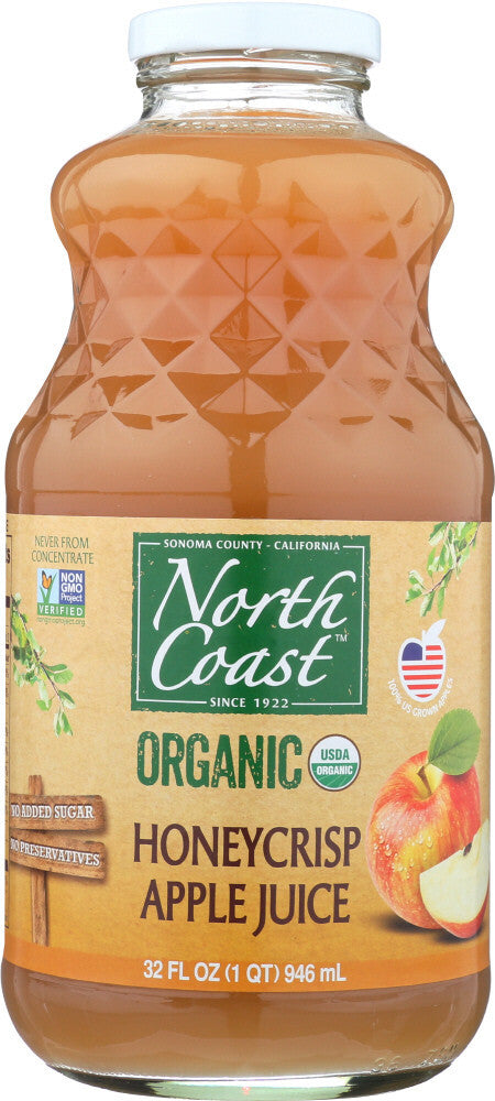 Organic North Coast Honey Crisp Apple Juice (6 Jars x 32 oz)