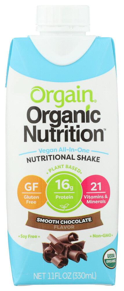 Orgain Shake, Smooth Chocolate Vegan (12 Bottles X 11 OZ)