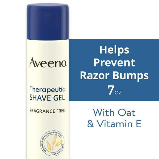 Aveeno Therapeutic Shave Gel for Dry Skin with Oat & Vitamin E, Shaving Cream for Women, 7 oz