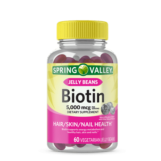 Spring Valley Biotin Vegetarian Jelly Beans, 5000 Mcg, 60 Count
