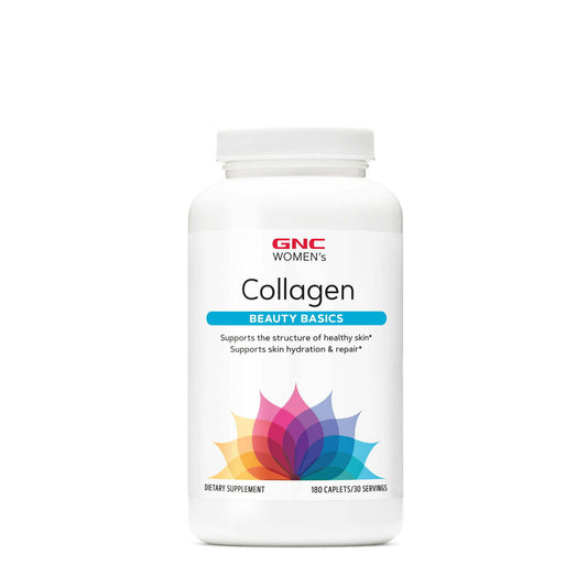 GNC Collagen plus Hyaluronic Acid, 180 Caplets, Supports Healthy Skin, Hydration and Elasticity, plus Vitamin C