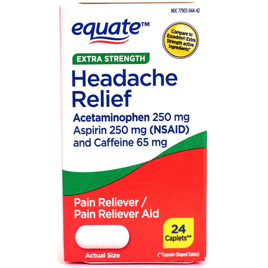 Equate Extra Strength Headache Relief Caplets;  24 Count